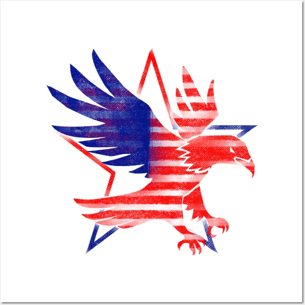 4th July Eagle Wall Art by InkyArt